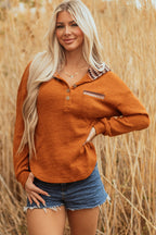 Payton Plaid Hood Patchwork Chest Pocket Henley Top