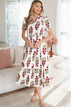 Promise Sleeve Tiered Maxi Dress