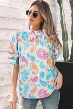 Lilyana Keyhole Puff Sleeve Blouse