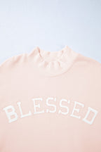 Blessed Embroidered Mock Sweatshirt