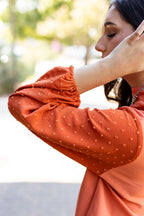 June Swiss Dot Balloon Sleeve Loose Blouse