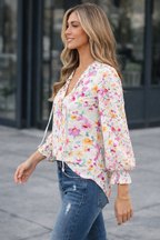 Clover Cakewalk Floral Smocked Blouse