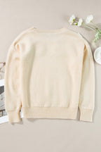 Tiana Pattern Ribbed Edge Sweater