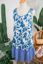 Dior Ruffle Hem Patchwork Dress