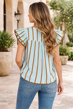 Malaysia Ruffled Short Sleeve Blouse