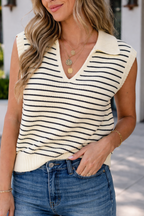 Wynter Stripe Turn Down Sweater
