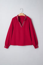 Eve Jacquard Print Textured Blouse