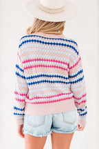 Amelia Patterned Drop Shoulder Sweater