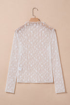 Adalynn Sheer Floral Lace Long Sleeve Top