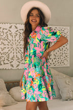Brynleigh Floral Puff Sleeve Babydoll Dress