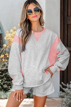 Charlie Raw Hem Pullover and Casual Shorts Set