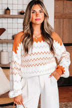 Daphne Zigzag Knitted Pullover Sweater