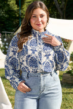 Alora Pattern Print Notch PLUS Shirt