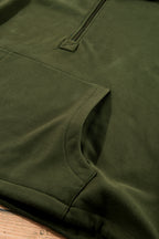 Kate Fleece Lined Half Zipper Kangaroo Pockets Loose Hoodie