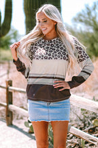 Teagan Color Block Crewneck Long Sleeve Top