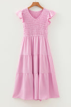 Treasure Flare Tiered Midi Dress