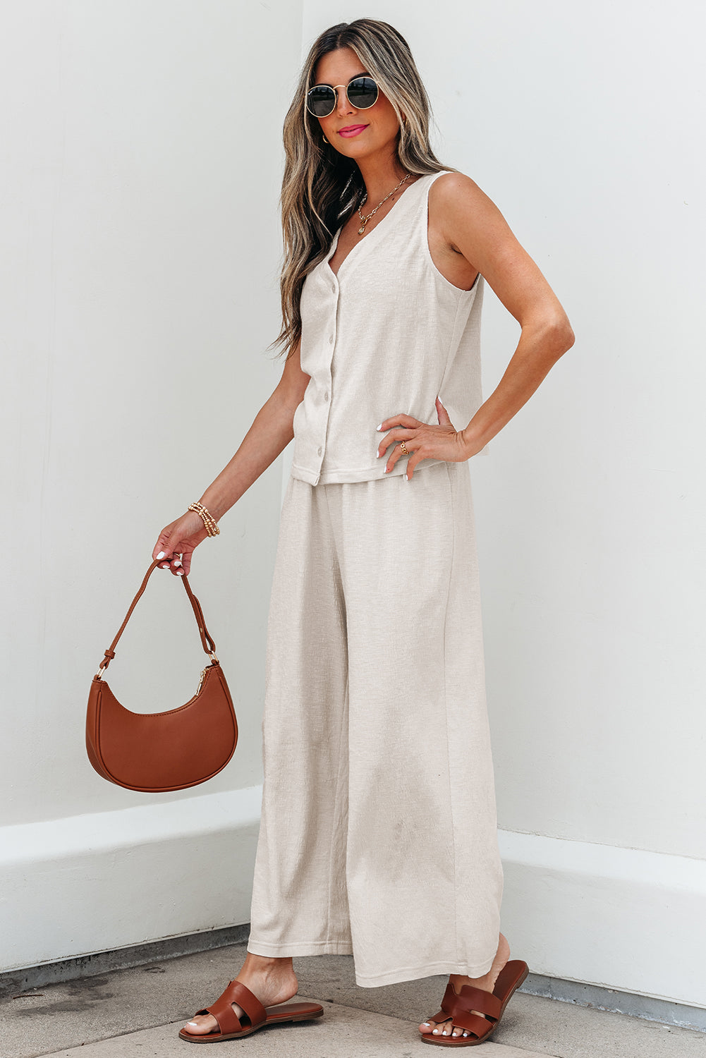 Ember apricot Tank Top Set