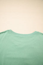 Grass Green Flower Applique Mineral Wash Plus Size Top
