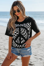 Checkerboard Peace Tee