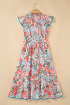 Nina Flutter Sleeve Long Dress