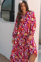 Alina Collared Tiered Long Dress
