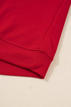Seramya Striped Detail Varsity Sweatshirt