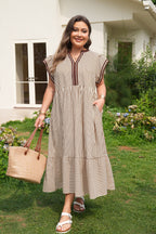 Nadia Flutter Sleeve Maxi PLUS Dress