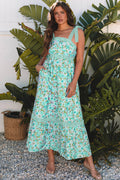 Ashlyn Floral Lace Tied Strap Empire Waist Maxi Dress