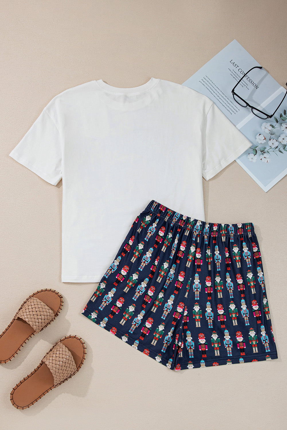 Sylvia Claus Plaid Letter Tee
