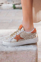 Armani Sequined Lace Up Sneakers