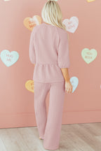 Makenna Texture Ruffle Hem Set