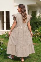 Nadia Flutter Sleeve Maxi PLUS Dress
