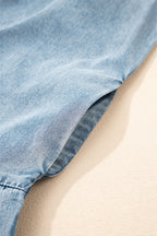 Clare Sleeveless Ruffled Chambray Dress