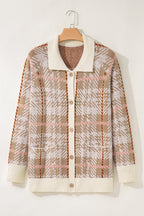 Navy Trim Front Cardigan PLUS Sweater