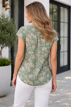 Bethany Pleated Short Sleeve Blouse