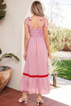 Rose Ruffle Hem Maxi Dress