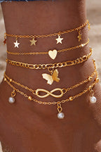 Luisa Butterfly Layer Pendant anklet