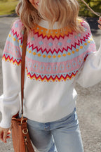 Avery Print Drop Shoulder Sweater