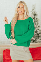Raven Backless Bubble Sleeve Sweater