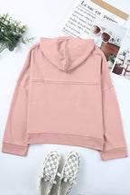 Ellanaya Solid Patchwork Trim Hoodie