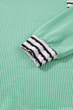 Claire Contrast Striped Patchwork Long Sleeve Top