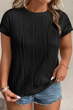 Abby Color Wavy Textured PLUS Tee