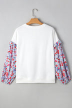 Isabel Floral Ruffled Balloon Sleeve Loose Blouse