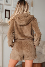 Verahara Up Hoodie Drawstring Shorts