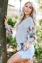 Eleanor Lantern Sleeve Patchwork Top