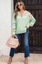 Emberly Patchwork Half Hooded Pullover