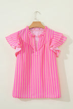 Juniper Stripe Ruffled Summer Blouse