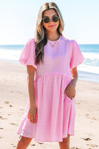 Winona Bubble Sleeve High Waist Mini Dress