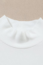 Adelyn Ribbed Knit High Long Sleeve Top