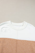Isabella Colorblock Ribbed Trim Sweater